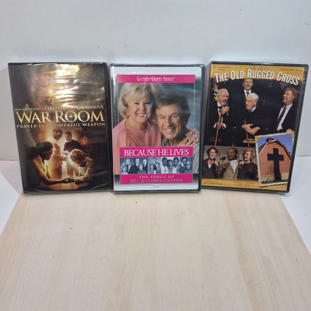 Christian DVD Lot War Room Gaither Gospel Series Old Rugged Cross 3-Disc New